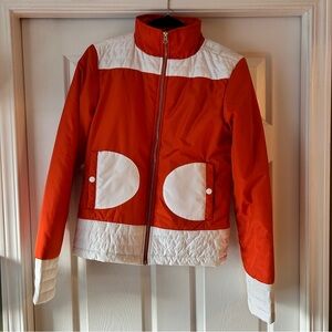 Fossil Vintage Y2K Orange and White Jacket size XL, fits more like M/L
